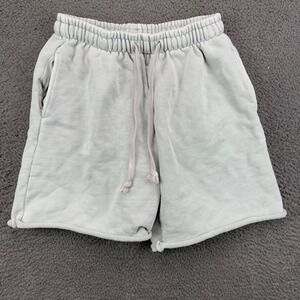 Guru Active Womens Sweat Shorts Light Blue Elastic Waist Drawstring Size S